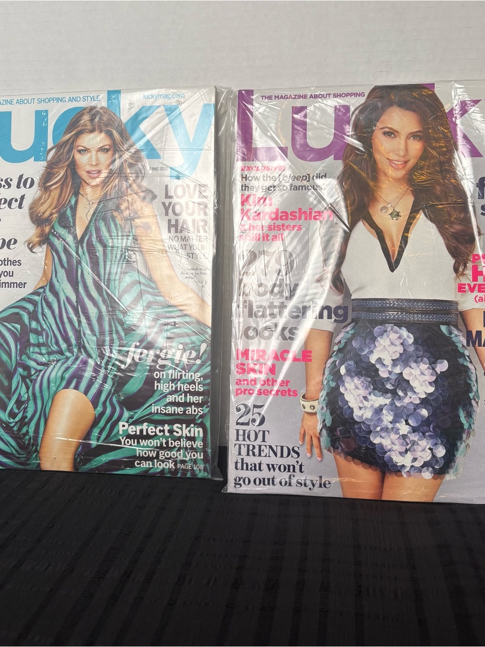 2-items Fergie & Kim Kardashian on the cover of Lucky magazine 2011 June & Nov